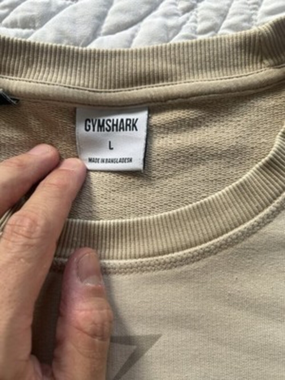Gymshark Crewneck Sweatshirt Size L Tan Sportswear - Picture 3 of 9